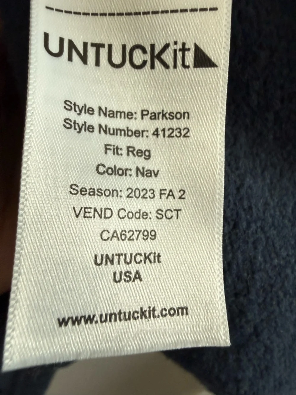 UNTUCKit Dark Navy 1/4 Snap Fleece Pullover Preppy Business Casual Men's XXL